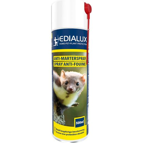 Spray répulsif anti fouines et martres 500ml – Protection moteur et câbles – Écologique, application 360° – Résistant intempéries – Edialux (1/7)