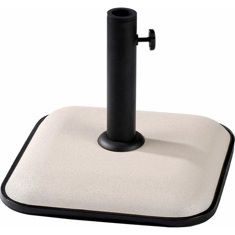 Marbueno Sonnenschirm-Basis Beton 35X35X5,2 cm 11KG Weiß Garten, Pool, Terrasse 10457