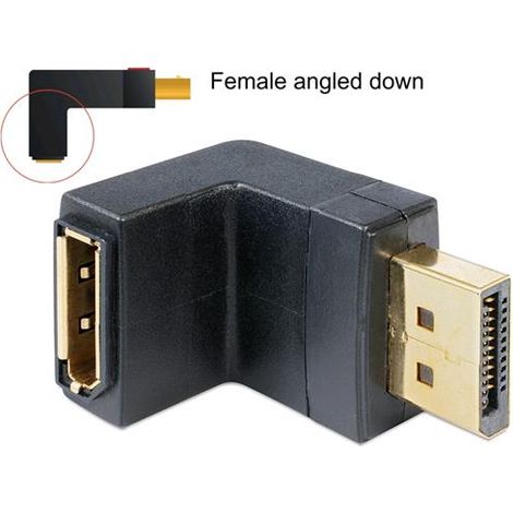 Delock Adattatore Displayport 1.1 maschio a DisplayPort femmina angolato verso il basso