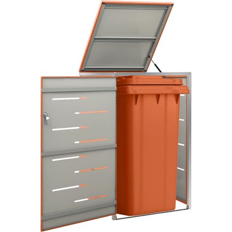 Cache poubelle,Abri pour poubelle,Hangar à Poubelles 69x77,5x115 cm Inox - FR94777 (1/5)