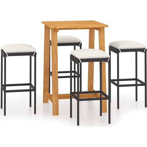 Maison Exclusive - Set da Bar da Giardino 5 pz con Cuscini Nero