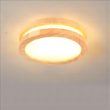 30CM Plafond Moderne À Leds Plafonniers Intérieurs Plafonnier en Bois Pour Couloir Chambre Cuisine Salon Blanc Chaud (1/5)