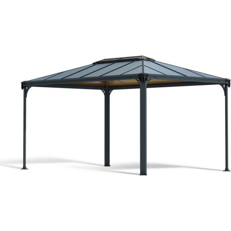 Martinique 4300 Garden Gazebo Grey Bronze - Polycarbonate - L430 x W295.5 x H274.5 cm - Grey
