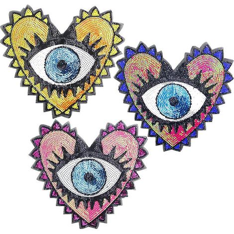 appliqus Coudre Oeil Patch Thermocollants Jaune Patch De Ecusson Brod Broderie Sur Chapeau Vtements Sacs Dos T-shirt Vtements Dcoration Patches (1/5)