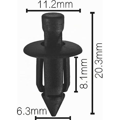 Plastic Rivet Bike Fairing Trim Clips Rivet Fasteners Motorcycle Screw Spire Speed Clip Nut Black 6mm Hole with/Compatible with/with/ (1/4)