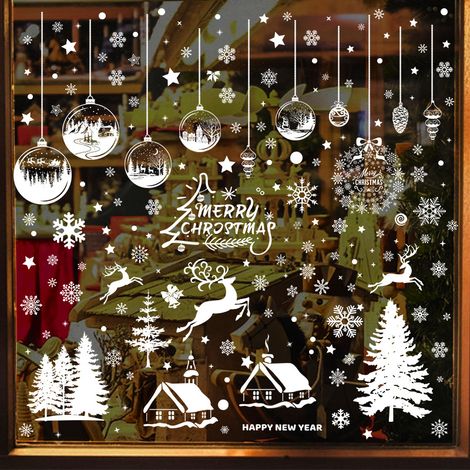 BEBUSINGOTO Pegatinas navideñas reutilizables para ventana, decoración de gnomos, árbol de Navidad, decoración navideña, centro comercial (B) (1/5)