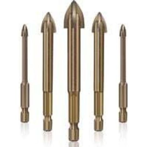 Foret Carrelage Verre Ceramique ,Outil de perçage Universel Efficace,5pcs (1/4)