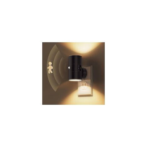 LED-Nachtlicht mit Bewegungsmelder – Dimmbares Umgebungslicht, warmes, monochromatisches Licht (2700 K), entspricht europäischen Normen – Schwarz-lsw - Crezuo (1/3)