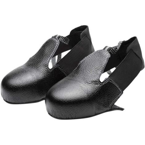 Accessoire pour chaussure et botte de sécurité Housse salon de jardin, Couvre-chaussures de sécurité en cuir anti-écrasement avec embout en acier, couvre-chaussures de protection pour visiteurs, taill (1/4)