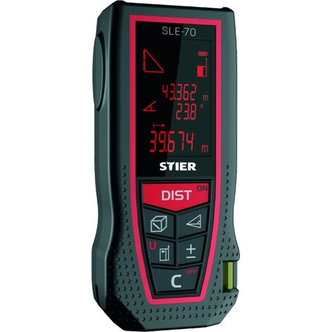 STIER Laser Entfernungsmesser SLE-70 70m, Lasermessgerät, Entfernungsmessgerät Laser, Entfernungsmesser, Laser Wasserwaage