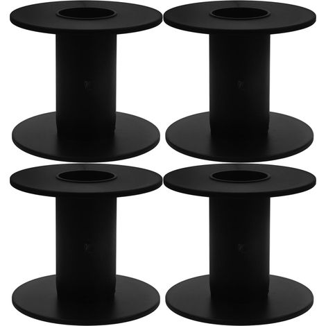 Bobine - 4 Pièces - Plastique - Rangement Fil Pêche et Câble - Bricolage et Extérieur - Noir 7,10 cm (1/4)