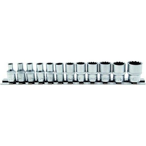 Juego de dados BGS Technic 12 piezas plata acero