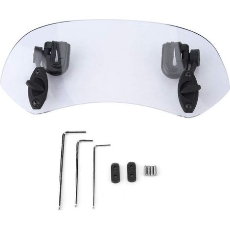 Déflecteur de bulle pour moto, pare-brise et déflecteurs pour moto, aileron de pare-brise pour moto, extension d'aileron de pare-brise à clipser, déflecteur d'air de pare-brise réglable (gris) (1/5)