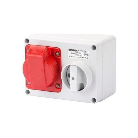 Socle Prise VE.H.A.F.3P+N+T 16A 400V 6H SBF GEWISS GW66009 (1/2)