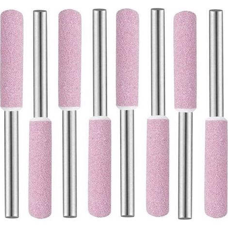 Lot de 8 têtes de polissage et meulage – Meules, pierres abrasives et limes diamantées 4 mm – Pour tronçonneuse (1/5)