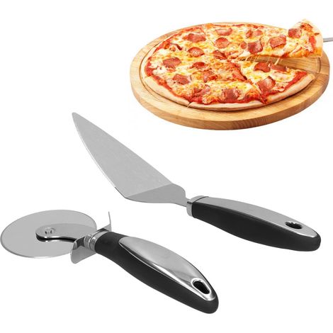 Ensemble de 2 spatules à pizza en acier inoxydable avec manche antidérapant (1/5)
