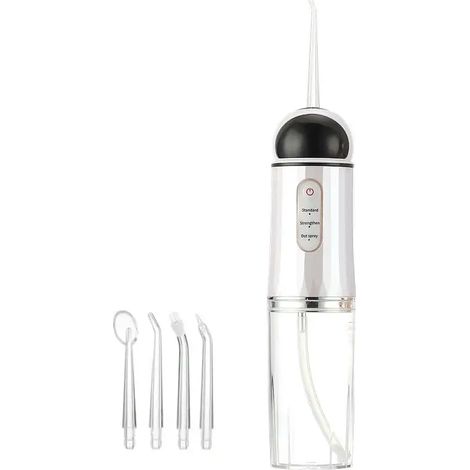 Hydropulseur électrique 4 en 1 (noir, 4 embouts), appareil de nettoyage dentaire (1/5)