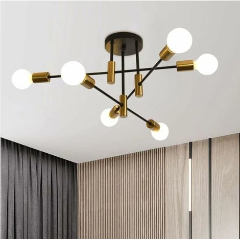 Lustre, Moderne Suspension Luminairede Plafond 6 Pendentif Lumière Montage Industriel Luminaire Plafonnier Suspendu pour Cuisine (1/5)