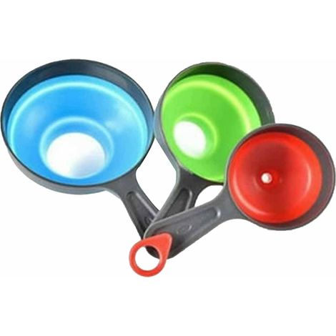 Entonnoir - Entonnoir En Silicone - Pour Bocaux Mason Et Récipients - Grande Et Moyenne Taille - Lot De 3 (1/5)