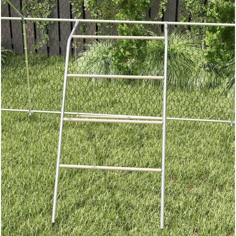 Juego para gallinas de madera con 4 perchas, columpio ajustable, 82 x 150 x 110 cm, plata OKMYHOME (1/5)