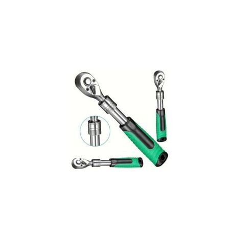 Set di chiavi a cricchetto con attacco da 1/4 di pollice, impugnatura estensibile, chiave a 72 denti, sgancio rapido e reversibile. - Crezuo