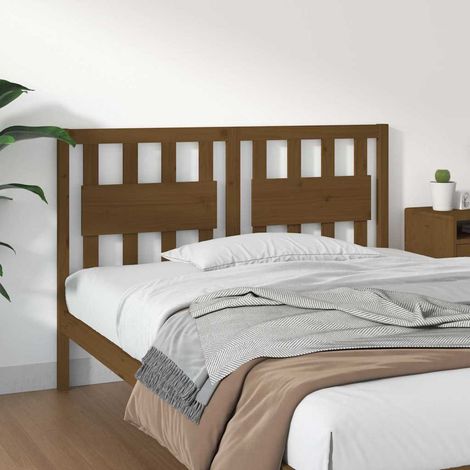 vidaXL Cabecero de cama madera maciza pino marrón miel 125,5x4x100 cm (1/5)
