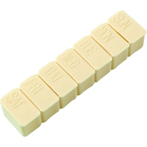 Lot quotidien 7 jours boîte à médicaments compartiments organiseur pilules vitamines beige (1/5)