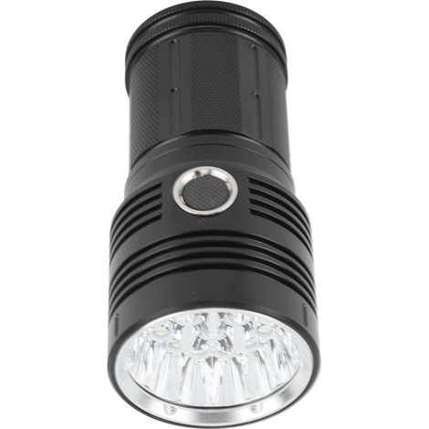 Leistungsstarke LED-Taschenlampe (10.000 Lumen, Leuchtweite 300-500 Meter, 4 Leuchtmodi), wiederaufladbar, praktisch, ideal zum Campen, Radfahren und Angeln. (1/5)