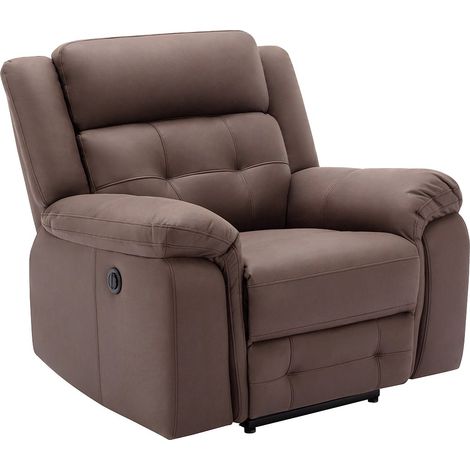 Poltrona relax elettrica in Microfibra aspetto Pelle invecchiata Marrone - ORTIANO
