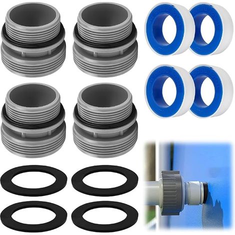 Adaptateur Tuyau Piscine, Raccord de Pompe à Piscine Avec Joint pour Connecteur de Tuyau de Piscines 40 mm à 1 1/2 Pouces Compatible Pompes à Filtration Intex (1/5)