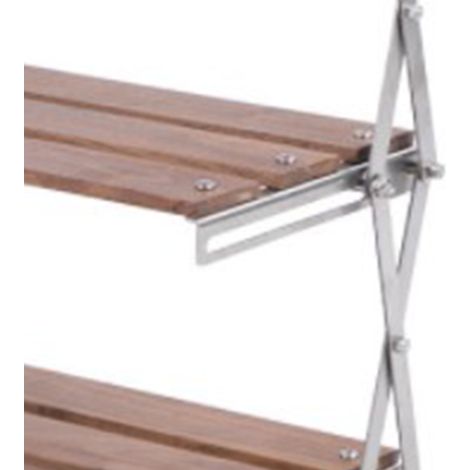 Étagère en bois à trois niveaux, robuste, finement polie, en bois de hêtre et métal, pliable, idéale pour le camping et chromée. (1/5)