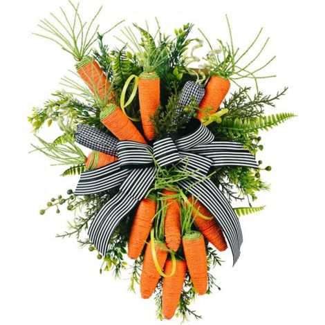Guirlande Carotte - Décoration Murale et Table pour Cuisine Jardin Pâques - 50 x 35 x 5 cm - 270 g (1/5)