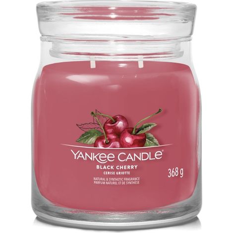 Cereza Negra - Vela Yankee Candle Signature - Vela mediana con dos mechas (1/4)