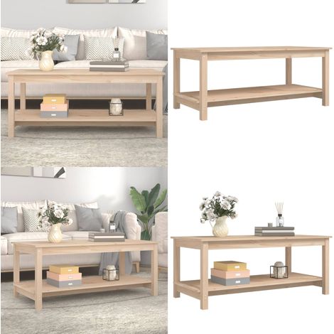 Table basse 110x55x45 cm Bois massif de pin - Table Basse - Meuble Salon - Table D'appoint - Table Design - Table Bois - Home & Living (1/5)