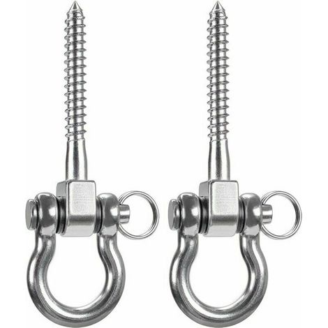 2 Pièces 900KG Capacité 304 Acier Inoxydable Crochet De Plafond, Suspension Trainer Kit de Suspension pour Chaise accrochante, Lampe accrochante, hamac, Sac de Boxe, entraneur de Bride (1/4)