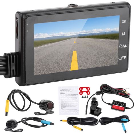 Caméra Moto Dashcam Avant Arrière 1080P Étanche Enregistreur Moto (1/5)