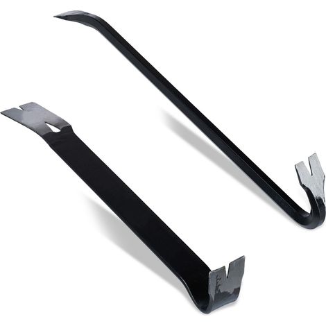 Set de 2 Outils de démontage, avec Pied-de-biche et arrache-Clou, Acier, Noir (1/5)