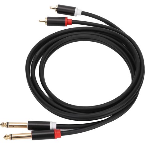 Câble stéréo 6,35 mm (1/4 po) double RCA vers double TS, 1,5 m (4,9 pi), 2 ports RCA vers 2 ports TS (1/5)