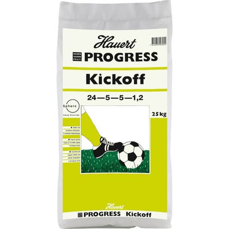 Engrais pour gazon Hauert Progress Kickoff 25 kg – Engrais de démarrage – Engrais de printemps – Gazon de terrain de sport