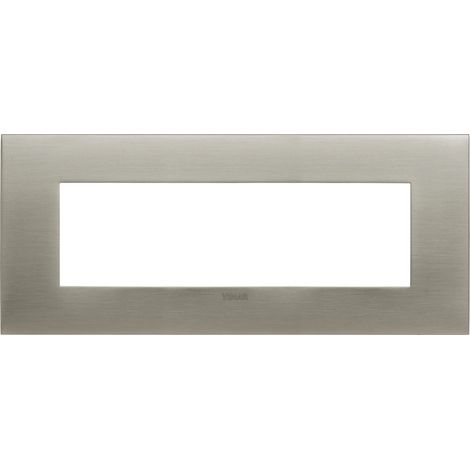 Placca fit 7 moduli metallo acciaio spazzolato Vimar 19957.08