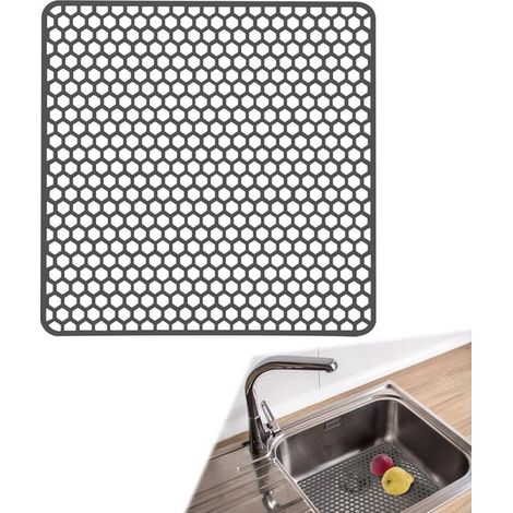 Alfombrilla de silicona plegable para fregadero - Antideslizante, resistente al calor, escurridor de cocina 30,5 x 30,5 cm (1/5)