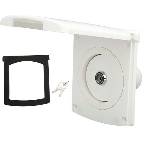 Remplisseur d'entrée d'eau douce par gravité avec 2 clés, filtre de trappe de remplissage verrouillable IP44 pour camping-car, bateau, remorque (1/5)
