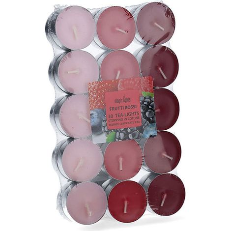 Pack 30 unid. velas con aroma frutos-rojos 3,7cm magic lights (1/2)
