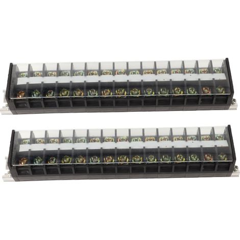 2PCS Bornier de rail DIN 660V 30A avec couvercle transparent anti-poussière pour système de distribution Type 2 (1/5)