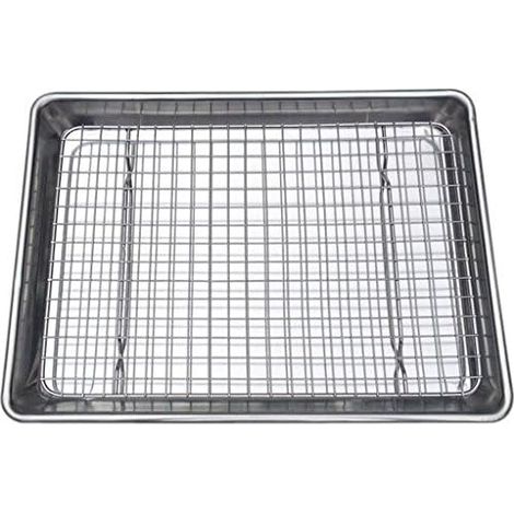 Plaque De Cuisson En Aluminium - Grille En Acier Inoxydable 304 - Pour Four Et Refroidissement - Lot De 2 Pièces (1/5)