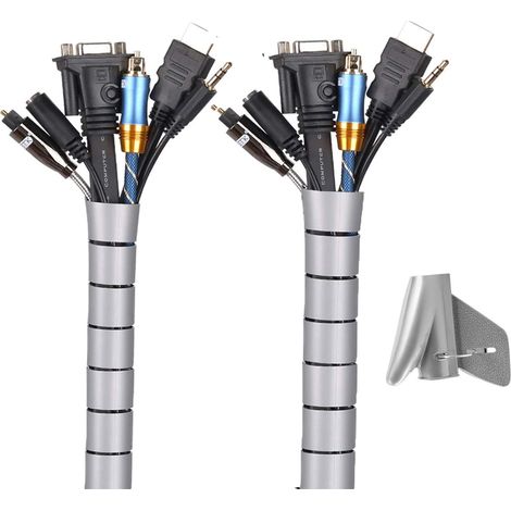 Gaine De Câble - Tube De Gestion De Câbles En Polyéthylène - Pour Bureau Maison Télévision Ordinateur - Diamètre 25 Mm Longueur 2 M × 2 Pièces (1/5)