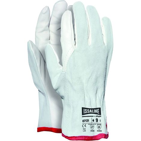 Guanti da Lavoro in Pelle Fiore Crosta Issa Line 07131 - Top Quality Bianco 11