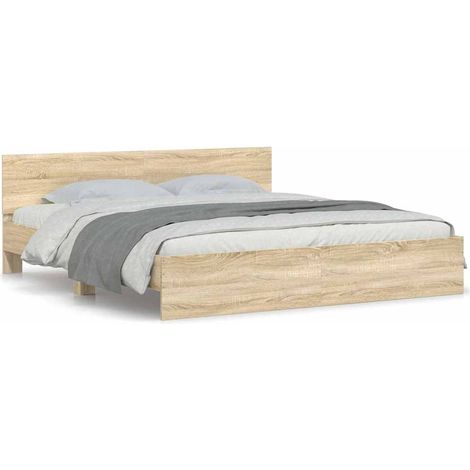 Maison Exclusive - Estructura de cama con cabecero roble Sonoma 2