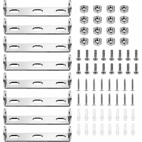 8 PCS Support de Fixation Plafonnier, 90mm/100mm, Store Fixation Plafond Support, Plaques Métalliques Pour Lustre, Suspension Luminaire, Ventilateur, Montage Mur Et Plafond, Accessoires Solides (1/5)