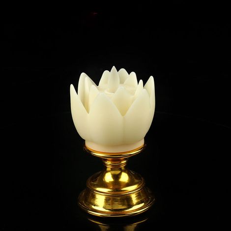 Lampe Lotus LED Lumière Douce Naturelle Multicolore Durable Sans Odeur pour Chambre Bureau Salon Beige